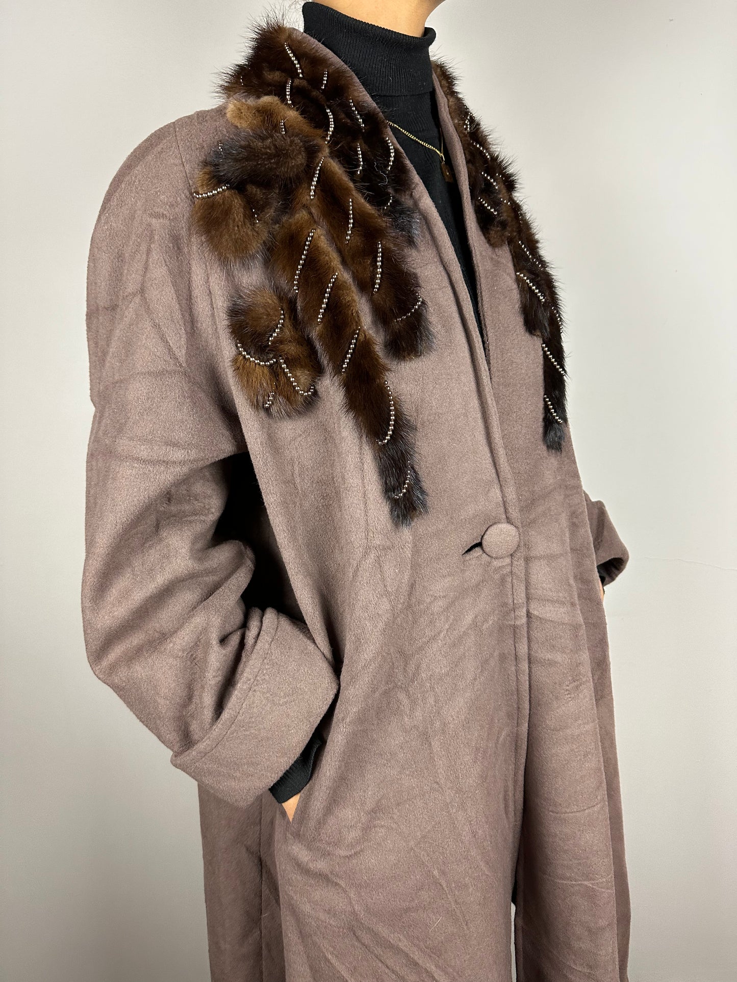 Wool and fur coat by Anna Lugli